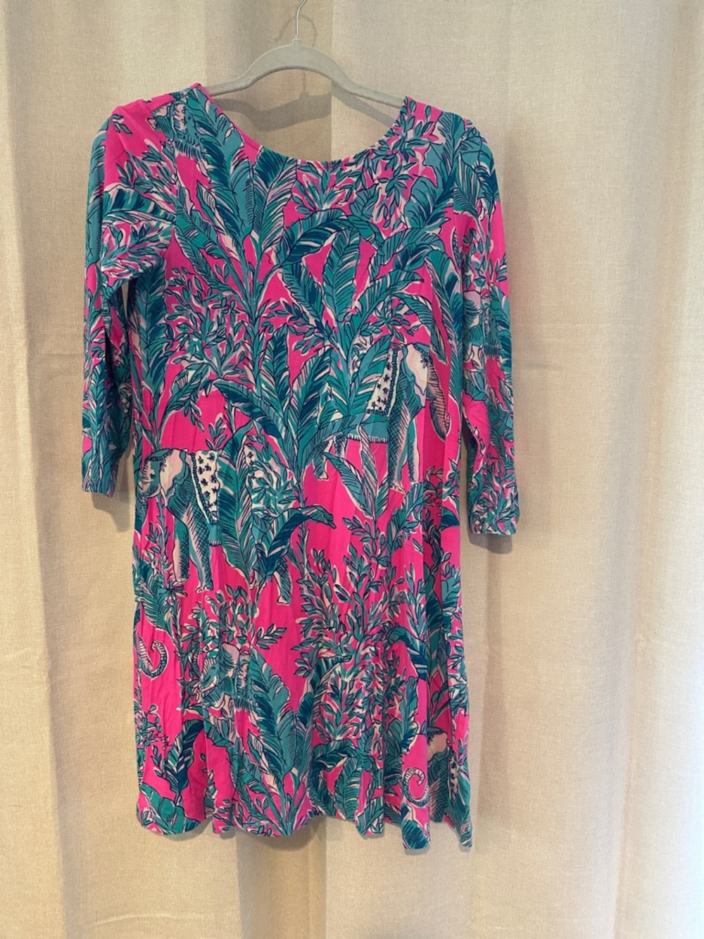 Lilly Pulitzer Pink & Teal Tropical Print Mini Dress
